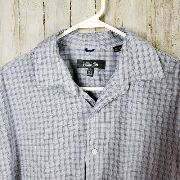 Kenneth Cole Reaction Button Down Shirt Lavendar Blue Size Large - Picture 4 of 8